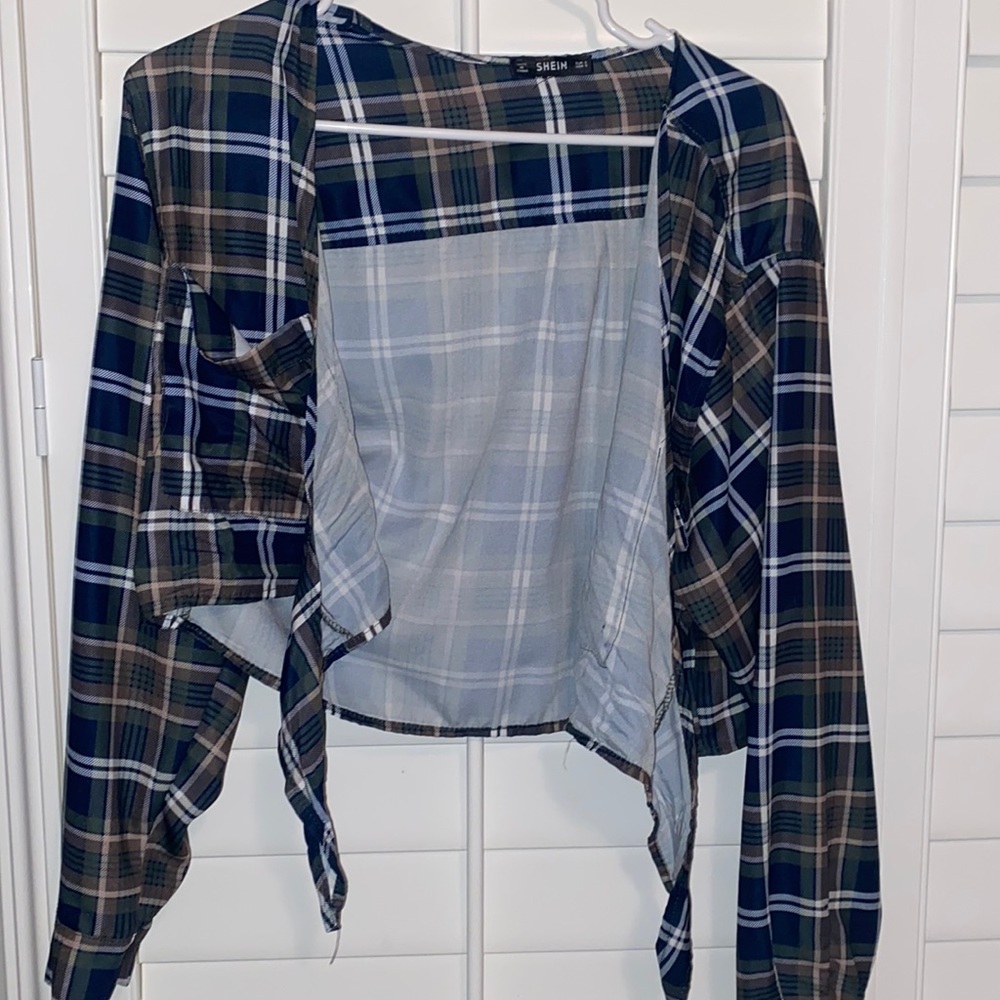 Flannel tie top